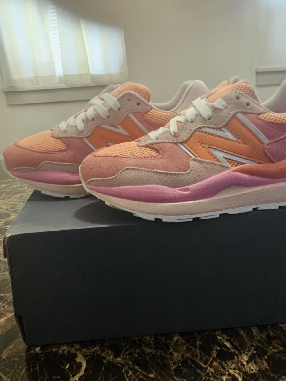 New Balance Peach, Orange & Pink Women's Sneakers - Picture 5 of 6